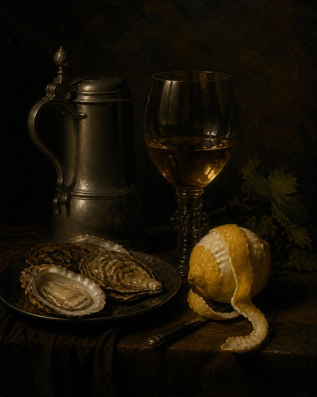 Stilleven met Oesters en Citroen